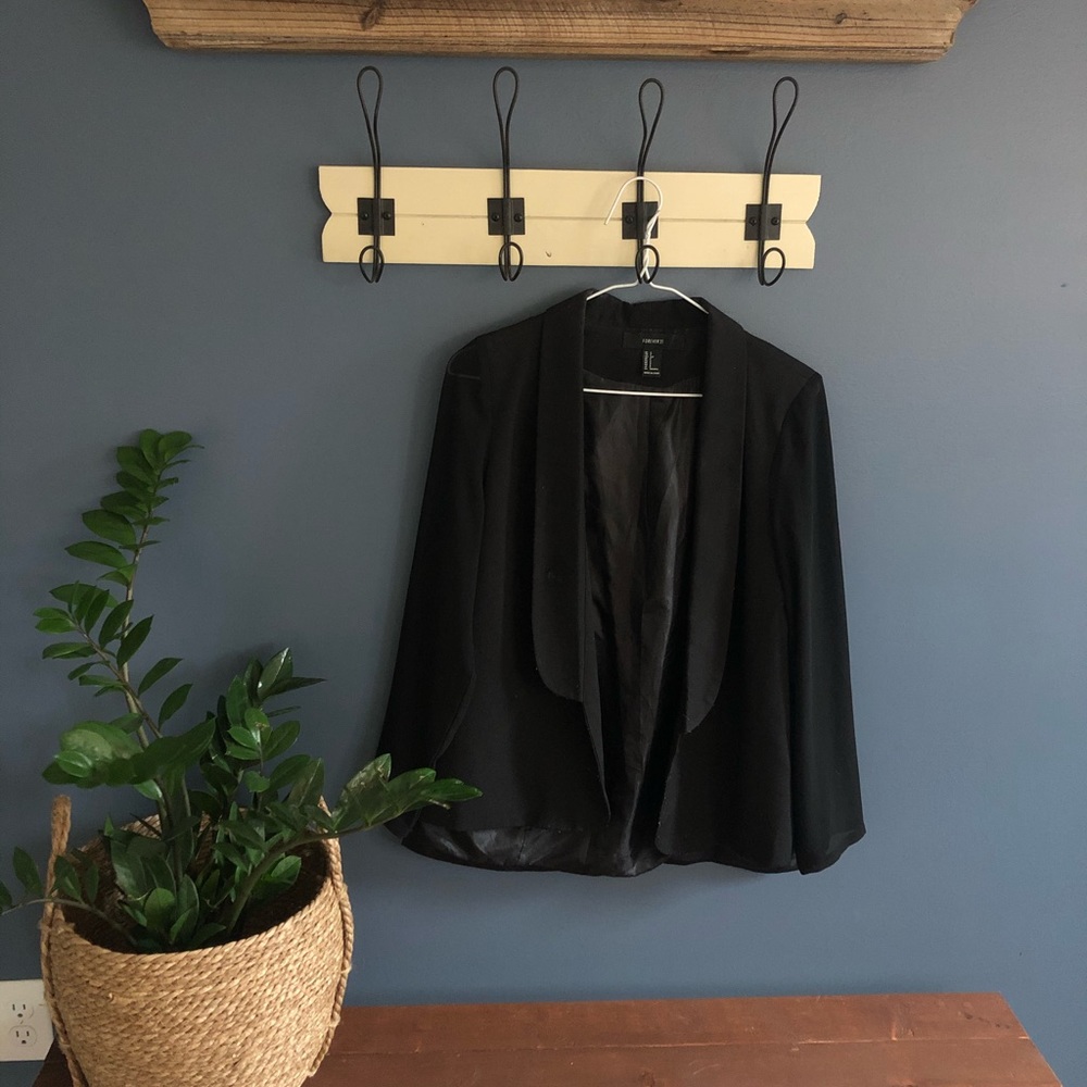 Black blazer with sheer sleeves - size small